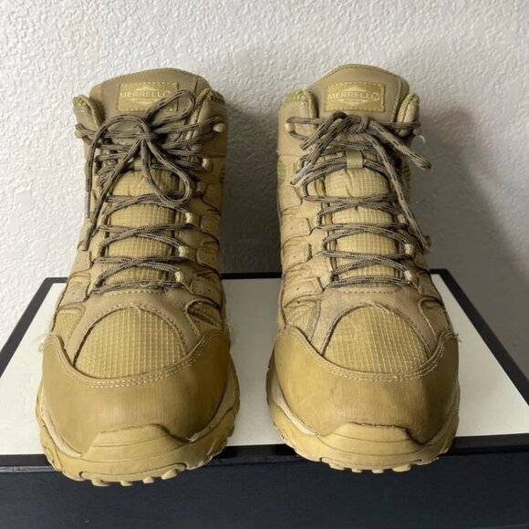 Merrell Moab 2 J15849W Tan Brown Mid Waterproof Tactical Boots Men's 11.5 Wide - Picture 1 of 15